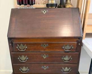Vintage Secretary Desk, German Barometer