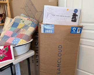 New in the box Dreamcloud queen memory foam bed and headboard