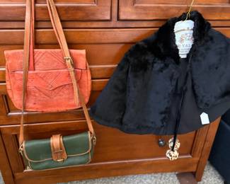 Vintage Dooney Bourke purse, Vintage cape