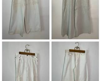 Vintage Wide Leg Light Wash And White Denim Pants