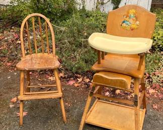 Antique SafeTiltHi Chair And A Honeysuckle High chair By Sears Roebucks And Company