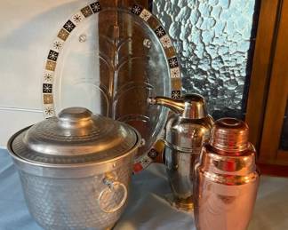Mid Century Barwear W Penguin Cocktail Shaker, Italian Ice Bucket  More