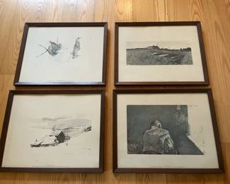 Andrew Wyeth Vintage Framed Prints Lot
