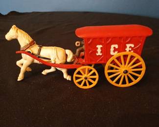Cast Iron Ice Wagon, Stagecoach, Trolley Cart