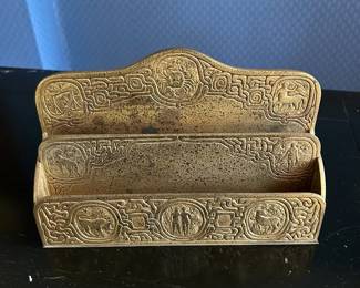 Tiffany Studios Bronze Zodiac Pattern Letter Rack