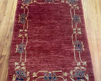 Vintage Small Wool Floor Rug 3.5 x 5 Feet