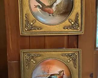 Vintage Limoges France Framed Porcelain Plates