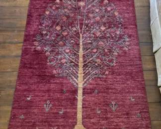 Red Tree of Life Rug HandKnotted Wool