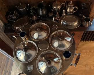 Huge Silver Plate Lot Including Serving Tray