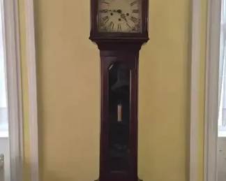 Antique Dark Wood Grandfather Floor Clock