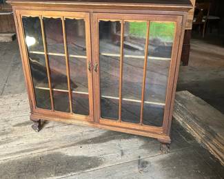 Antique Clawfoot Display Cabinet