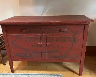 Vintage Painted Wood Cabinet