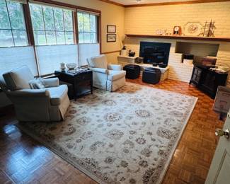 Large clean neutral colors area rug