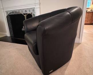 Italsofa black leather swivel chairs