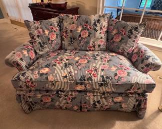Floral upholstered two seat sofa (2 available)