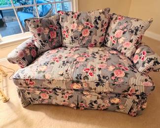 Floral upholstered two seat sofa