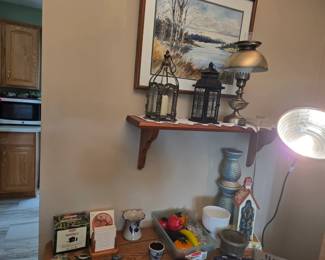 Candle holders, lanterns, lamps, picture