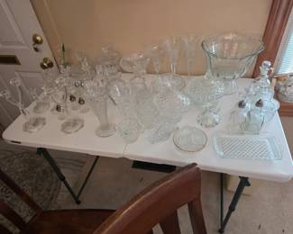 Candy dishes, candle holders, trifle bowl