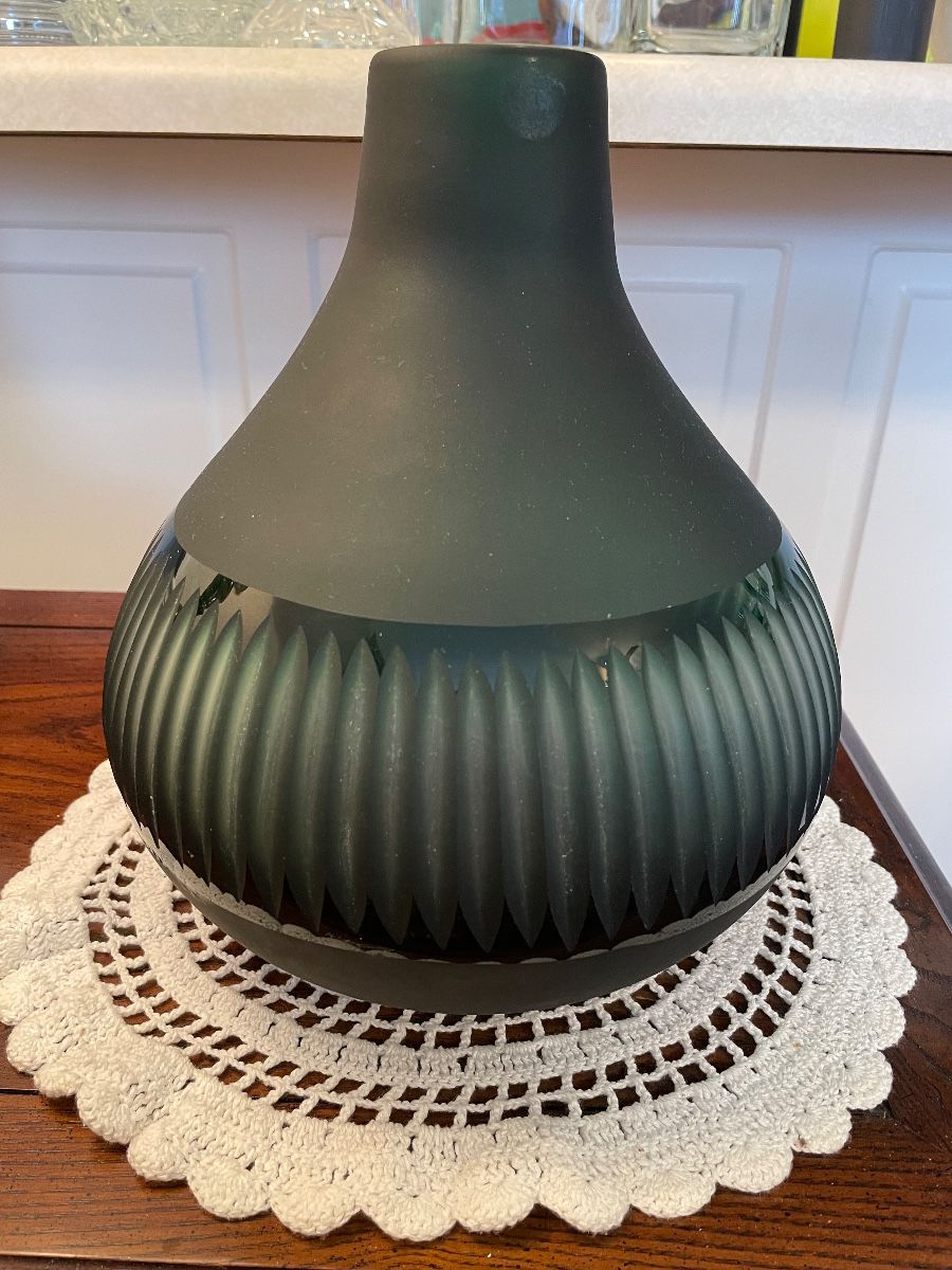 Hand Blown South Eastern Black Glass Vase
