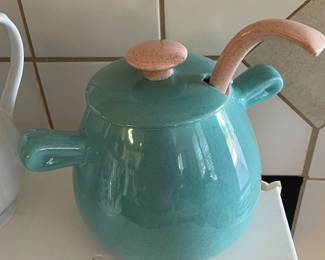Blue & Pink Soup Tureen with Ladle 