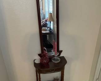 Mahogany Entry Table and Mirror
