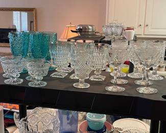 Antique Glassware with Colored Pieces