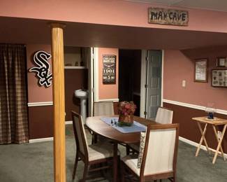 028 Finished Basement Man Cave with Dining Set