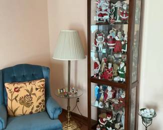 027 Santa Claus Figurine Collection in Display Cabinet