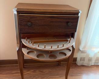 018 Vintage Sewing Cabinet with Rotating Trays