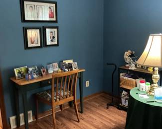 023 Blue Room Console Table with Family Photos Display