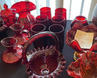 Vintage Fenton red glassware
