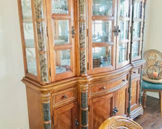 China cabinet is 86H x 72L x 20 deep. 