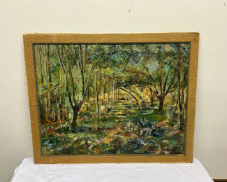 Lot 9: Textured Landscape Oil Painting