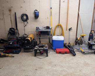 Push brooms, welder 