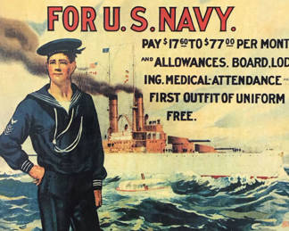 Lot 253: WWI U.S. Navy Recruitment Wall Plaque