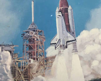 Lot 269: Astronaut Signed Space Shuttle Challenger Print - George Guzzi