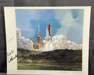 Lot 273: Space Shuttle Challenger Signed Prints - George Guzzi