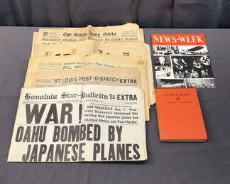Lot 209: WWII Newspapers, Books, & Magazines