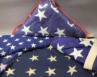 Lot 230: U.S. Flags - Display and Coffin