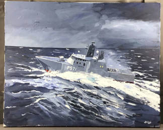 Lot 266: Rough Seas Off Faroe Islands - George Guzzi