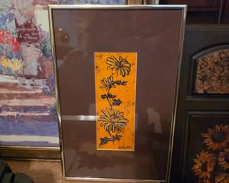 Marlene McGoffinartist on all three floral artworks.
