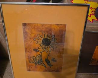 Marlene McGoffinartist on all three floral artworks.