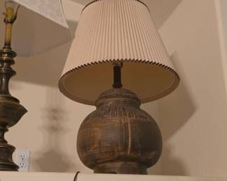 Large rustic textured urn lamp