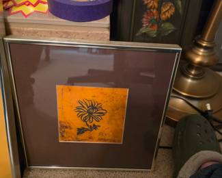 Marlene McGoffinartist on all three floral artworks.