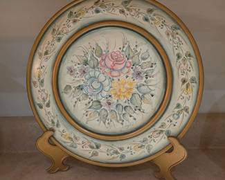 Hand-Painted Floral Decorative Plate