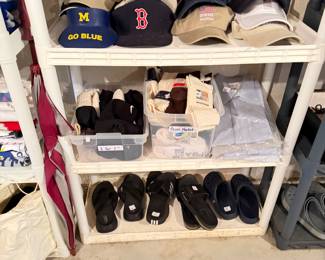 Hats, Socks, shoes-only some, there are a lot.