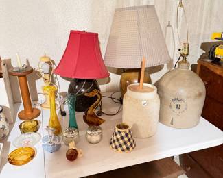 Crock lamps,?Butter Turner, Vases, Limoges
