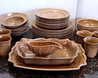 Pottery Barn Taupe Dinnerware