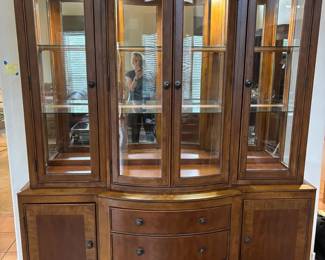 2 Toned Wood, Lighted Display Cabinet