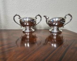 Silver Plate Creamer and Sugar